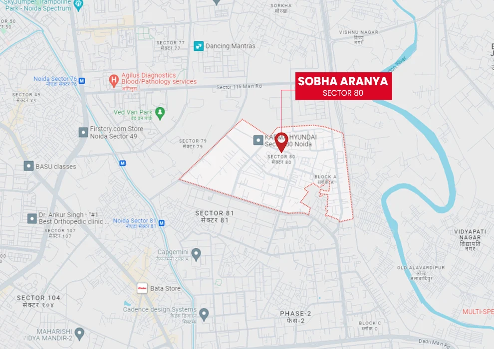 Sobha Aranya Gurgaon Location Map