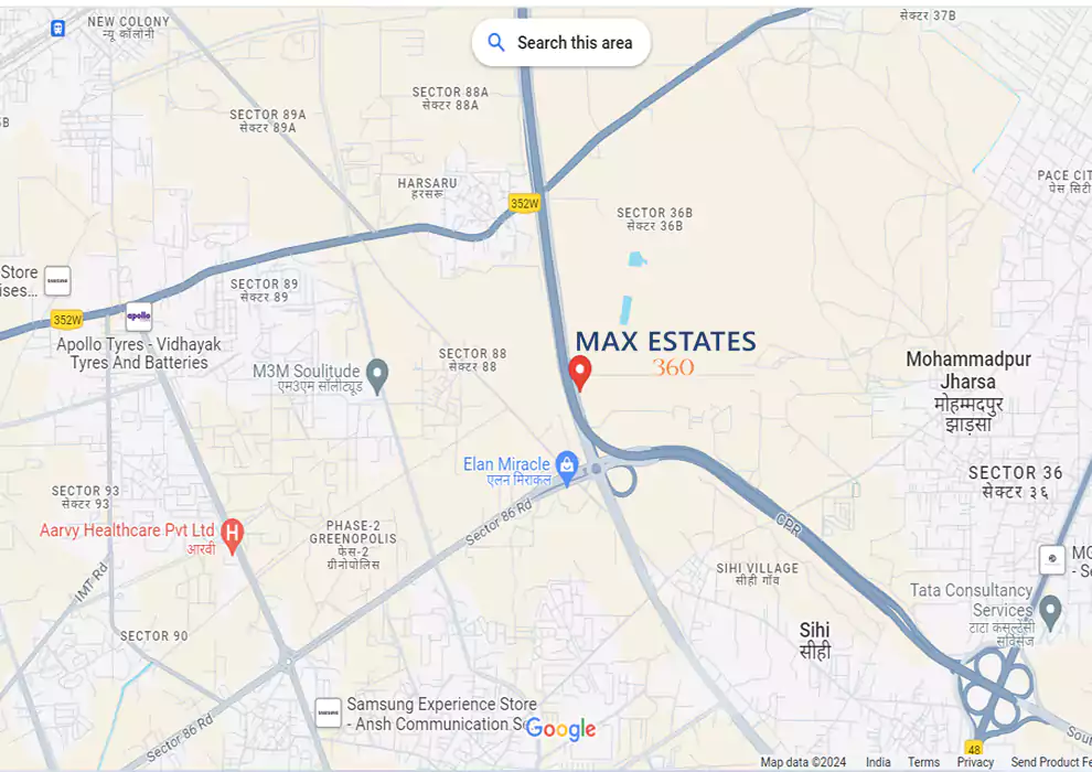 Max Estates 360 Dwarka Expressway Location Image