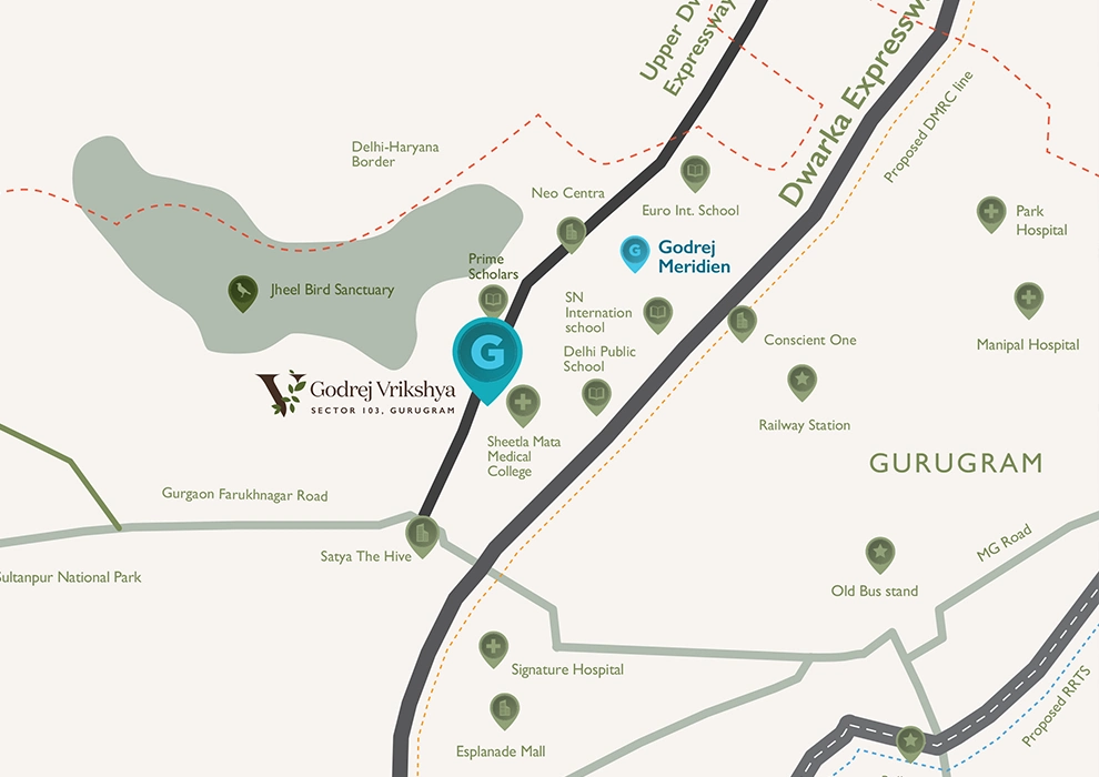 Godrej Vrikshya Sector 103 Gurgaon Location Image